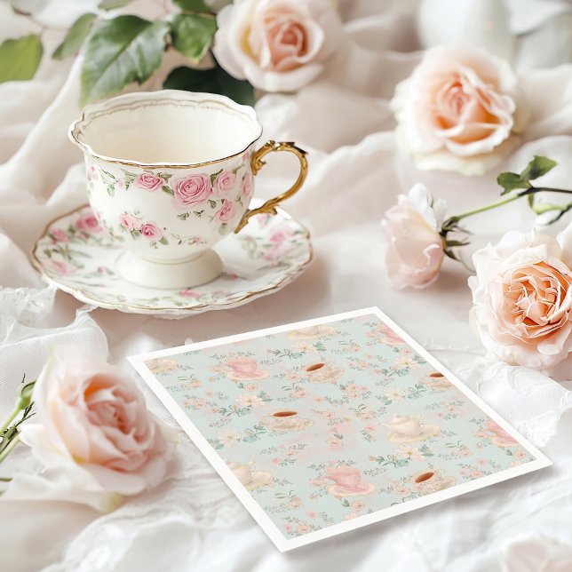 Servilleta De Papel Shabby chic Tea Fiesta Bridal Shower (Subido por el creador)