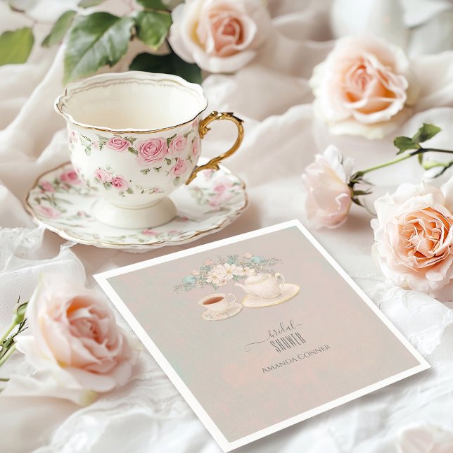 Servilleta De Papel Shabby chic Tea Fiesta Bridal Shower (Subido por el creador)