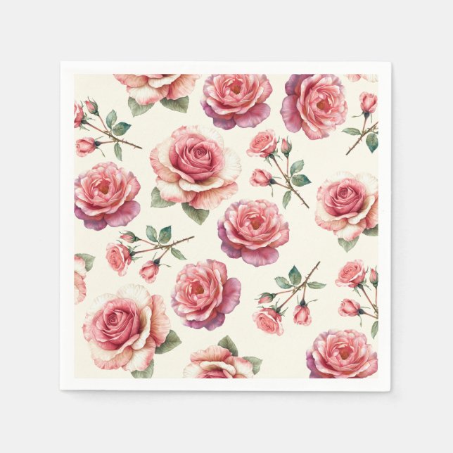 Servilleta De Papel Shabby Pink Roses Forever (Anverso)