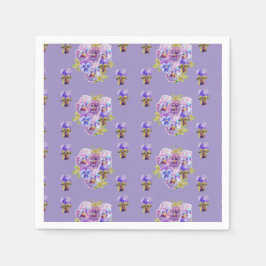Servilleta De Papel Shabby Purple Pansy viola Serviette Napkins Purple