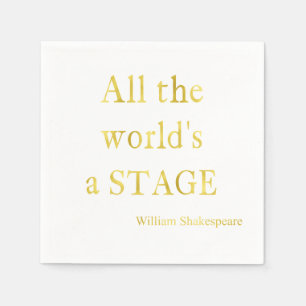 Servilleta De Papel Shakespeare todo el mundo es una cita de la etapa