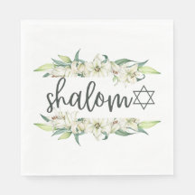 Shalom (con Lilies y Estrella de David)