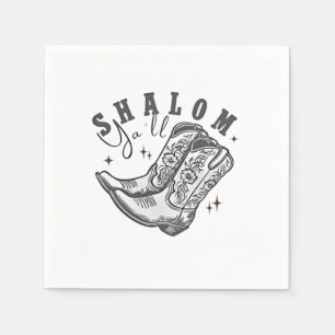 Servilleta De Papel Shalom Y'all Cowboy Judío Hanukkah West