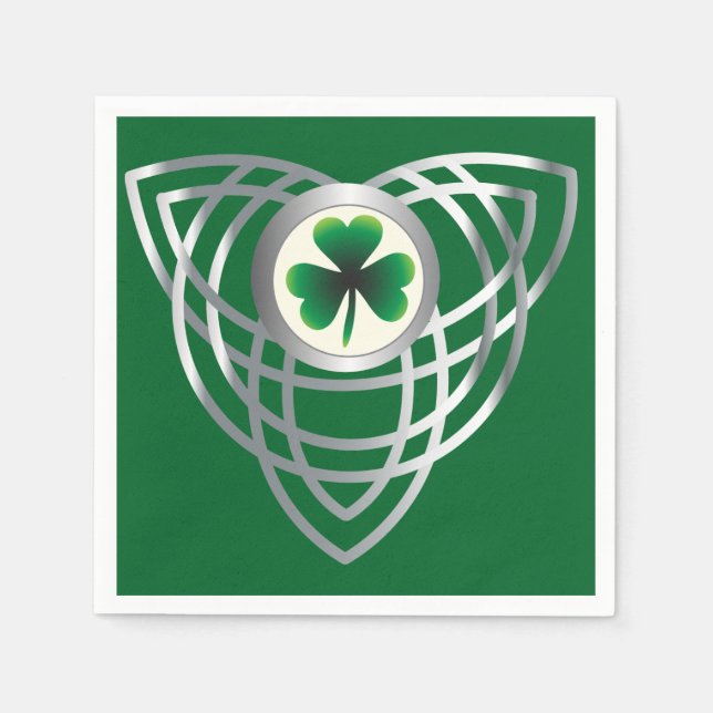 Servilleta De Papel Shamrock and Celtic Knot (Anverso)