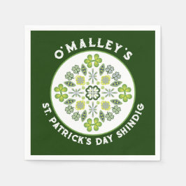 Servilleta De Papel Shamrock Clover Mandala St. Patrick's Day Fiesta