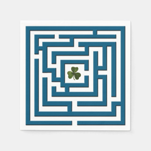 Servilleta De Papel Shamrock en el desafío del laberinto azul (Anverso)