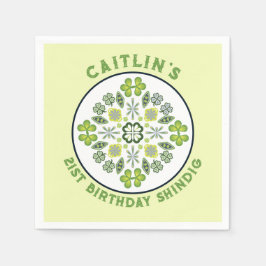 Servilleta De Papel Shamrock Mandala 21ª Fiesta de cumpleaños