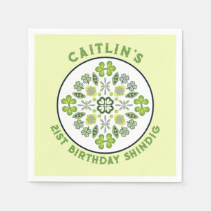 Servilleta De Papel Shamrock Mandala 21ª Fiesta de cumpleaños