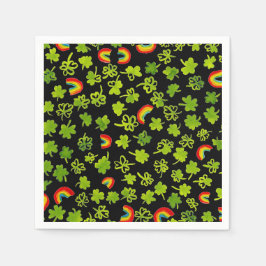 Servilleta De Papel Shamrock Rainbows Watercolor Irlanda ST PATRICKS