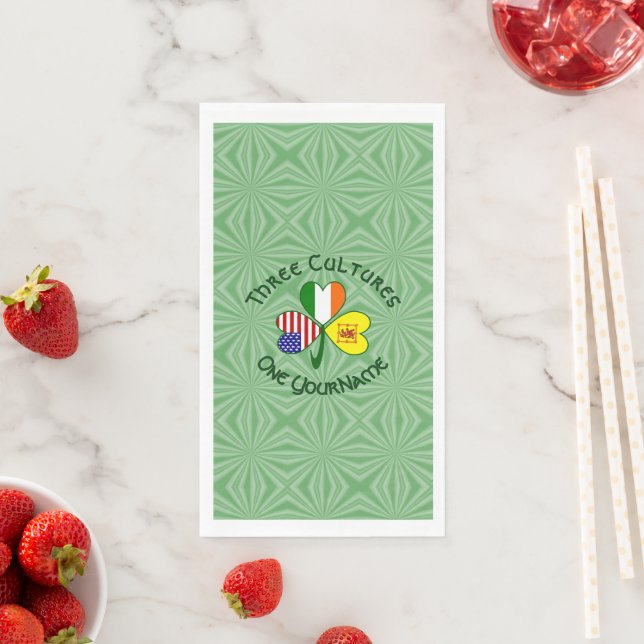 Servilleta De Papel Shamrock Scot Lion Ireland USA Flags Personalized  (In situ)