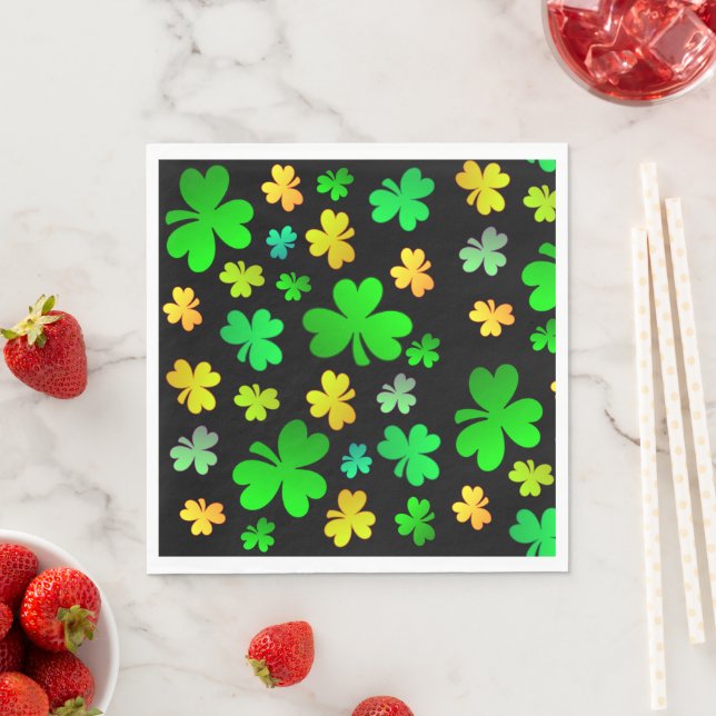 Servilleta De Papel Shamrock St. Patrick's Day Paper Napkins (In situ)