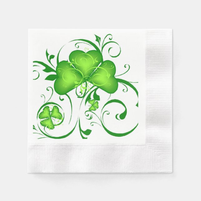 Servilleta De Papel Shamrock Swirl Napkins (Anverso)