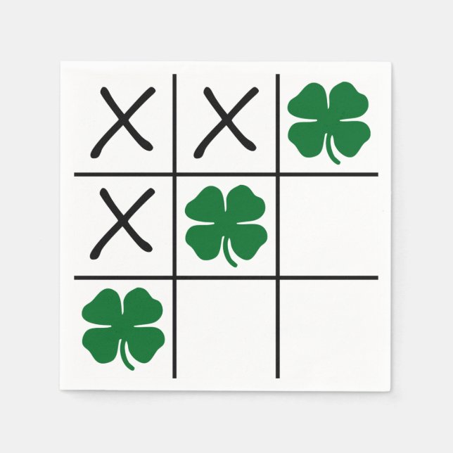 Servilleta De Papel Shamrock Tic Tac Toe (Anverso)
