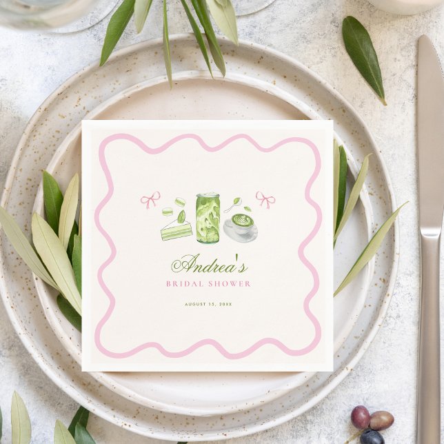Servilleta De Papel She Found Her Perfect Matcha Bow Bridal Shower (Subido por el creador)