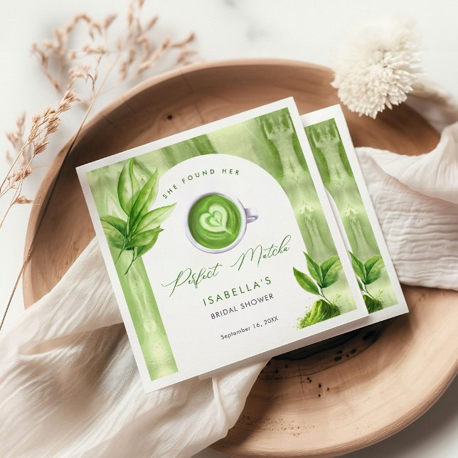 Servilleta De Papel She Found Her Perfect Matcha Elegant Bridal Shower (Subido por el creador)
