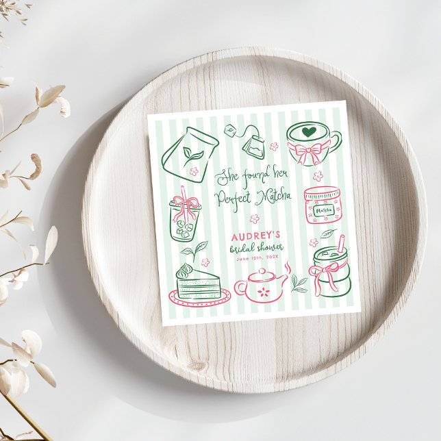 Servilleta De Papel She Found Her Perfect Matcha Green Bridal Shower N (Subido por el creador)