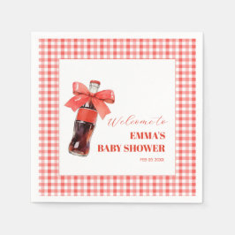 Servilleta De Papel She Is Ready to Pop red Soda Pop Baby Shower