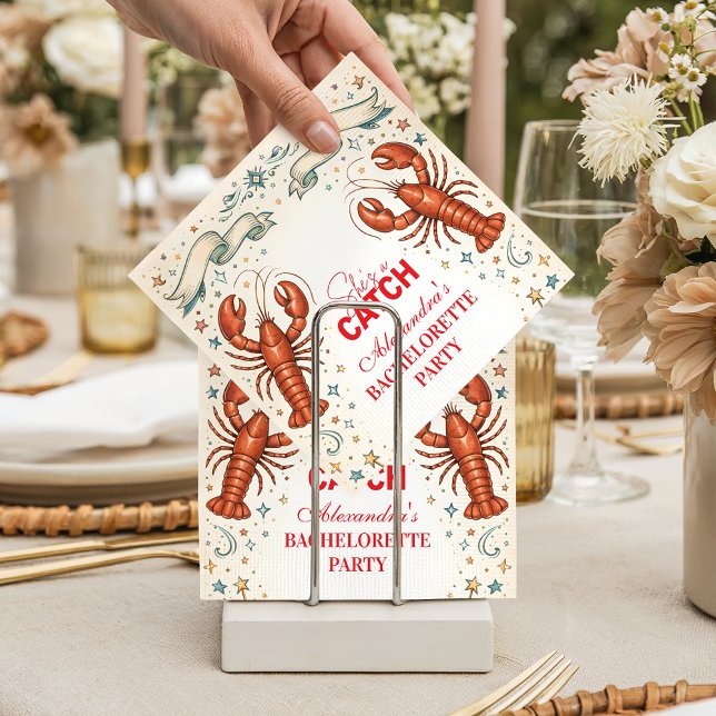 Servilleta De Papel She’s a Catch Nautical Bachelorette (Subido por el creador)