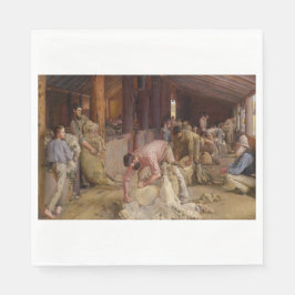 Servilleta De Papel Shearing the Rams (Arte Australiano) (Tom Roberts)