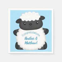 Servilleta De Papel Sheep Baby Shower Farm Blue Boy
