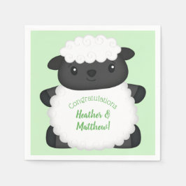 Servilleta De Papel Sheep Baby Shower Green