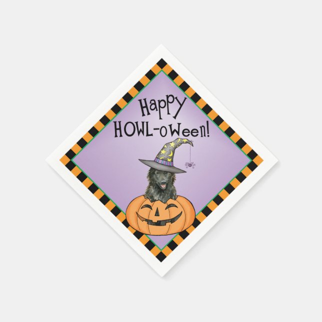 Servilleta De Papel Sheepdog belga de Halloween (Borde)
