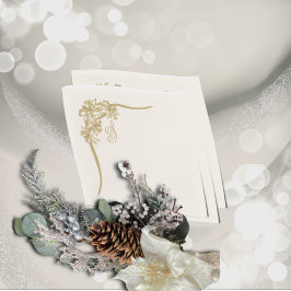 Servilleta De Papel Sheer Poinsettia Lace Monogramed