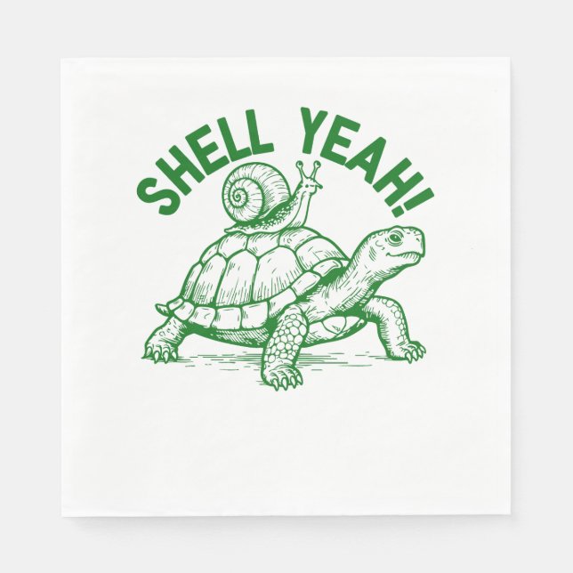 Servilleta De Papel Shell Yeah Turtle Snowden (Anverso)