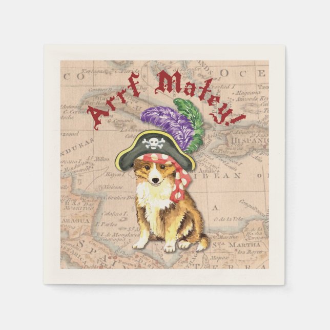 Servilleta De Papel Sheltie Pirate (Anverso)