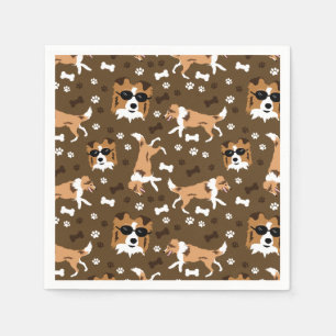 Servilleta De Papel Shelties Shetland Sheepdog Collie Dog Pattern Napk