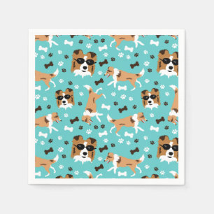 Servilleta De Papel Shelties Shetland Sheepdog Collie Dog Pattern Napk
