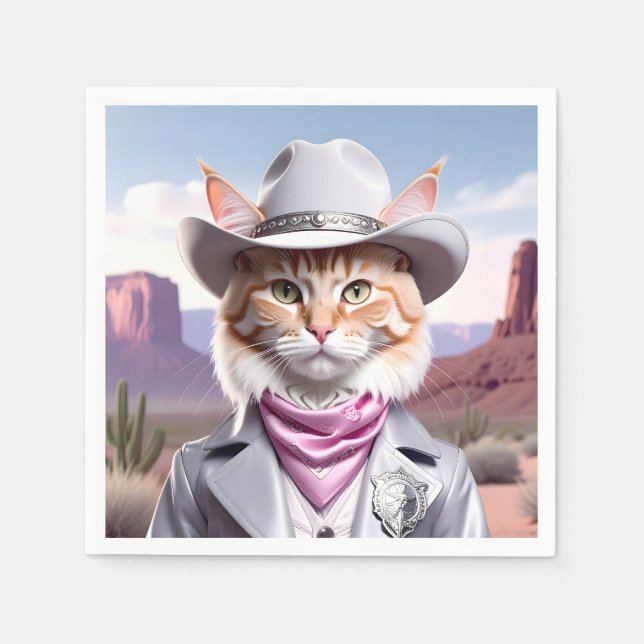 Servilleta De Papel Sheriff Cat (Anverso)