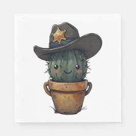 Servilleta De Papel Sheriff Spike-Cactus Character