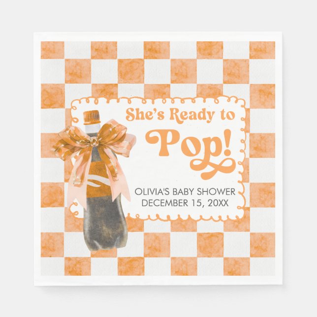 Servilleta De Papel She's Ready to Pop Baby Shower (Anverso)