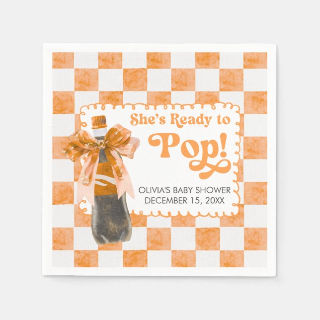 Servilleta De Papel She's Ready to Pop Baby Shower (Anverso)