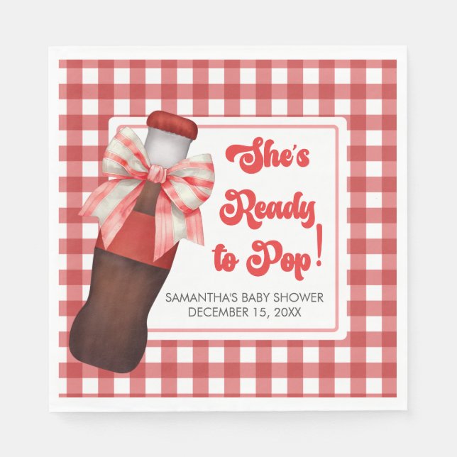 Servilleta De Papel She's Ready to Pop Baby Shower  (Anverso)