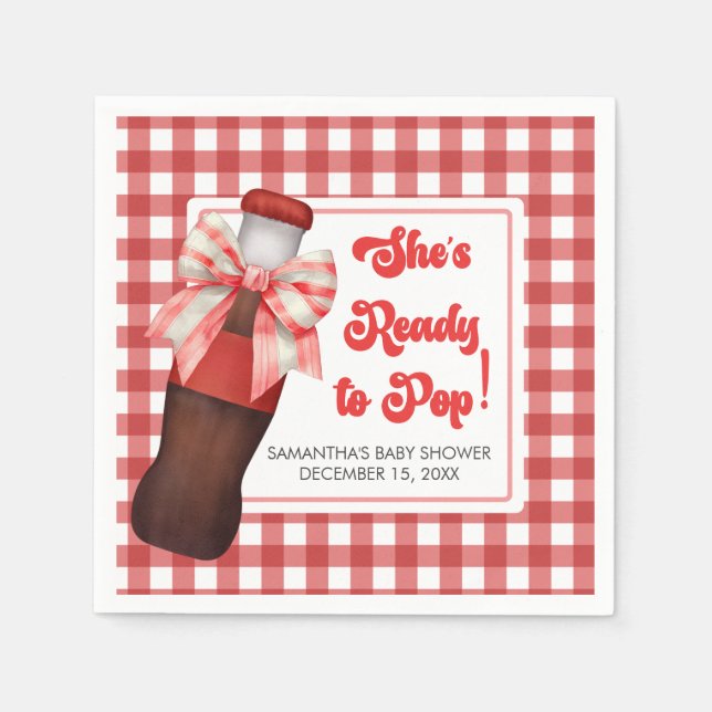 Servilleta De Papel She's Ready to Pop Baby Shower  (Anverso)