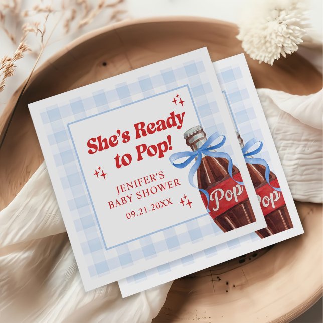 Servilleta De Papel She's Ready to Pop Soda Baby Shower (Subido por el creador)