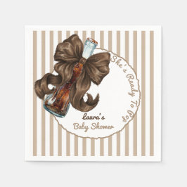 Servilleta De Papel She's Ready To Pop Soda Bow Baby Shower