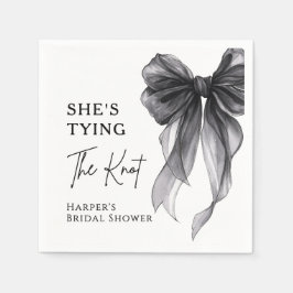Servilleta De Papel She's Tying The Knot Black Bow Bridal Shower