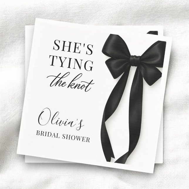 Servilleta De Papel She's Tying The Knot Black Bow Party (Subido por el creador)