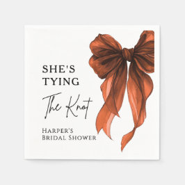 Servilleta De Papel She's Tying The Knot Orange Bow Bridal Shower