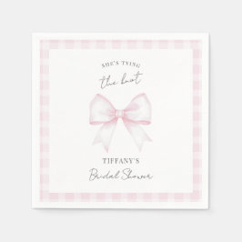 Servilleta De Papel She's Tying The Knot Pink Blush Bow Bridal Shower