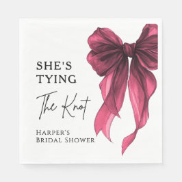 Servilleta De Papel She's Tying The Knot Red Bow Bridal Shower