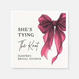 Servilleta De Papel She's Tying The Knot Red Bow Bridal Shower