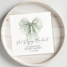 Servilleta De Papel She's Tying The Knot Sage Bow Bridal Shower