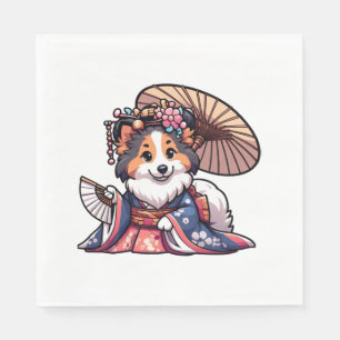 Servilleta De Papel Shetland Sheepdog Dog Kimono