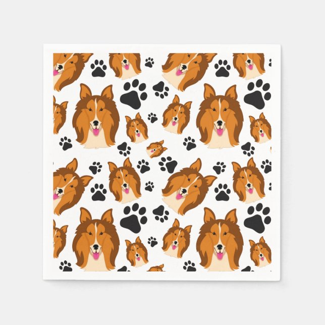 Servilleta De Papel Shetland Sheepdog Scottie Sheltie Perro Perros de  (Anverso)