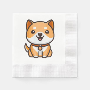 Servilleta De Papel shiba inu feliz dibujo animado