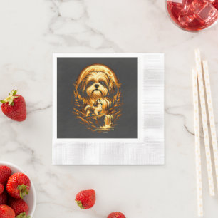 Servilleta De Papel Shih Tzu Aullando a La Luna Perro Divertido